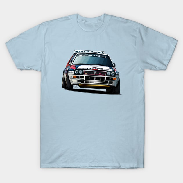 Lancia Delta Integrale Group A T-Shirt by Mario Ramos Rally Art